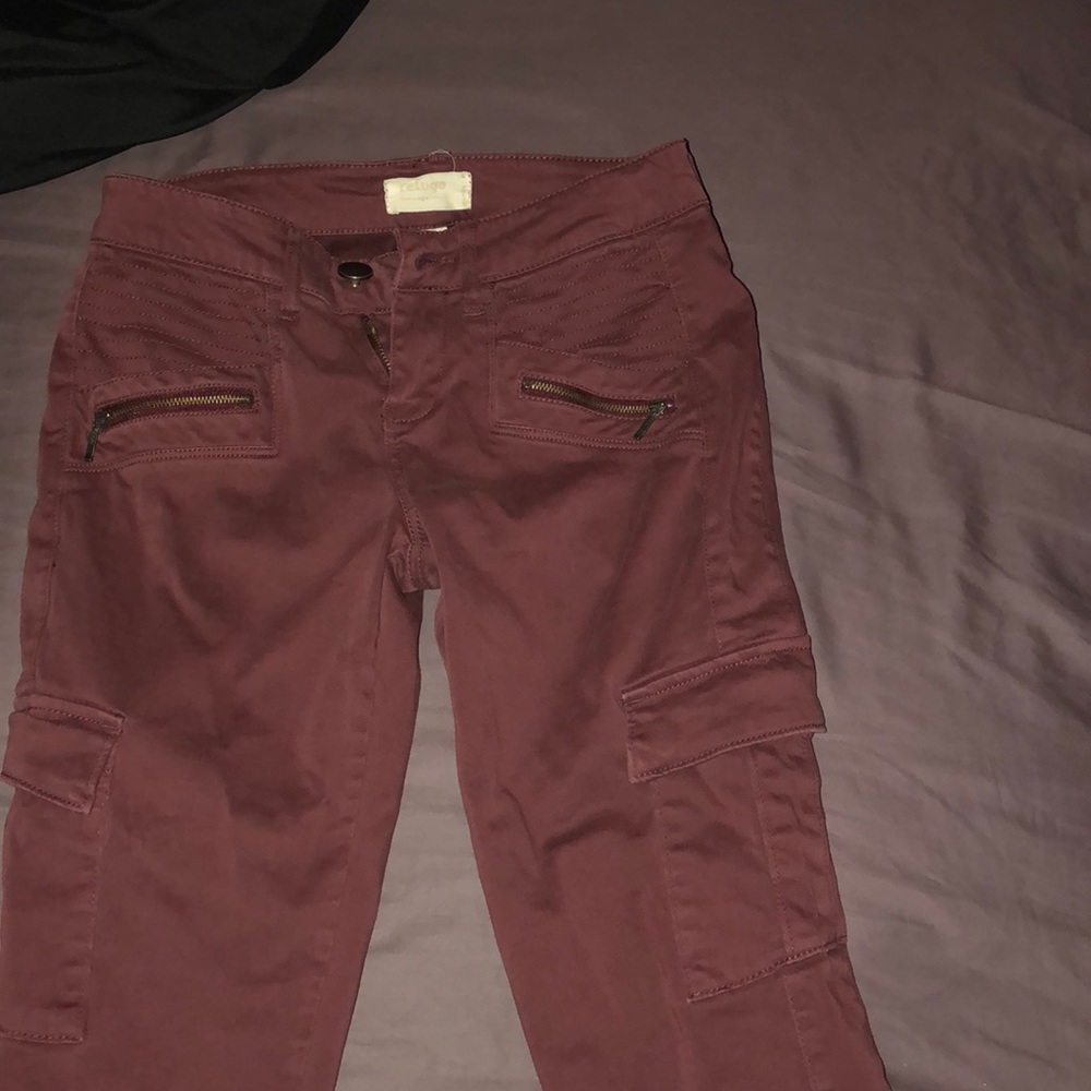 Burgundy skinny jeans